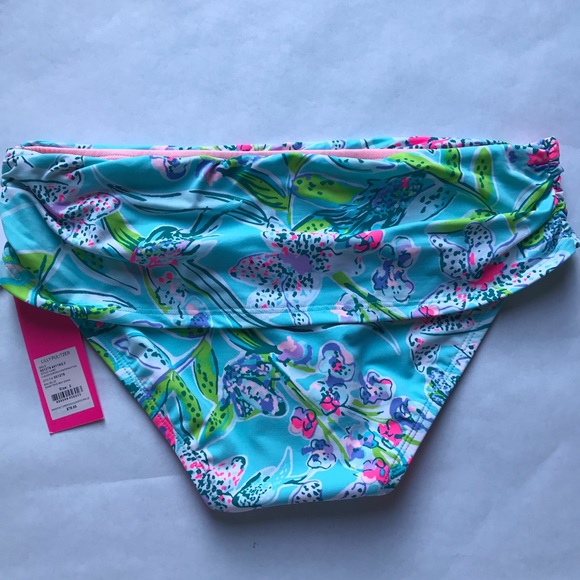 Lilly Pulitzer Lagoon Sarong Hipster Bottom Blue Size 2 - Picture 2 of 7